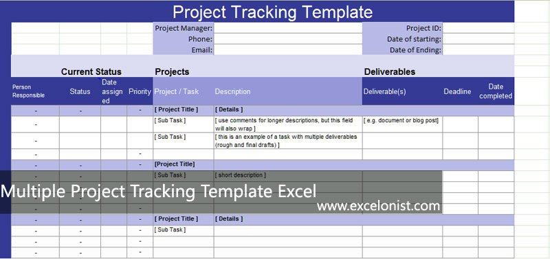Project List Template Excel from www.excelonist.com