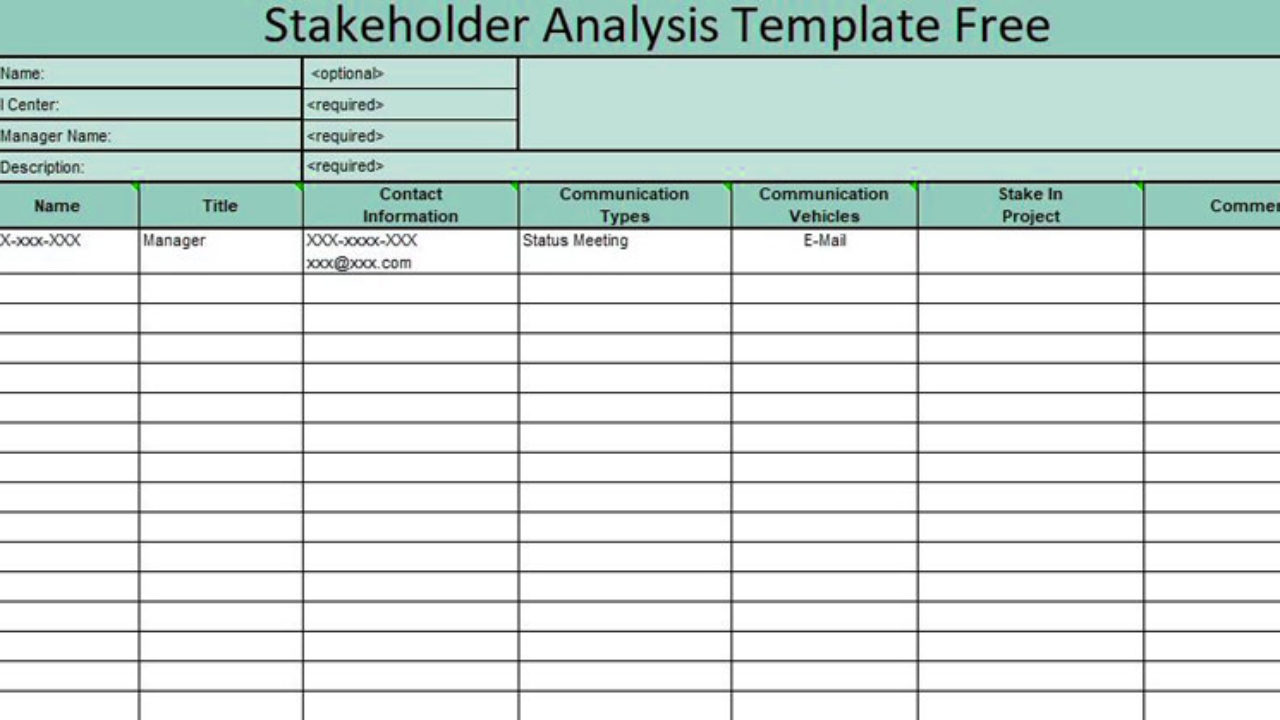 Stakeholder Analysis Template Excel - Excelonist Intended For Business Impact Analysis Template Xls