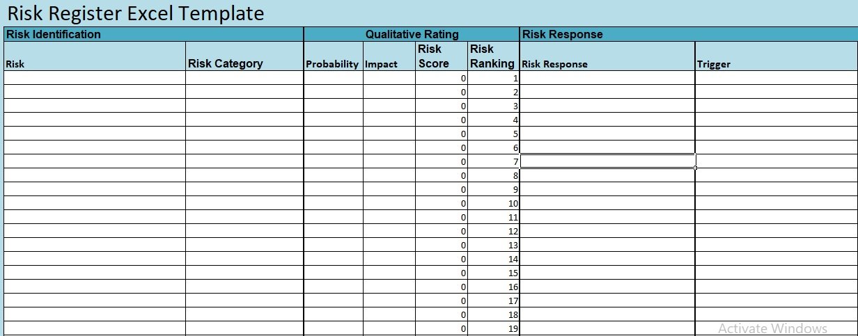 A Guide To Risk Register Excel Template Excelonist