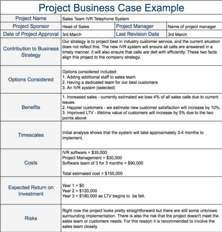 Project Business Case Example