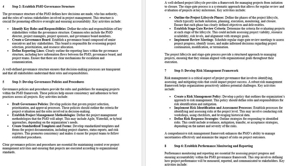 establish pmo governance